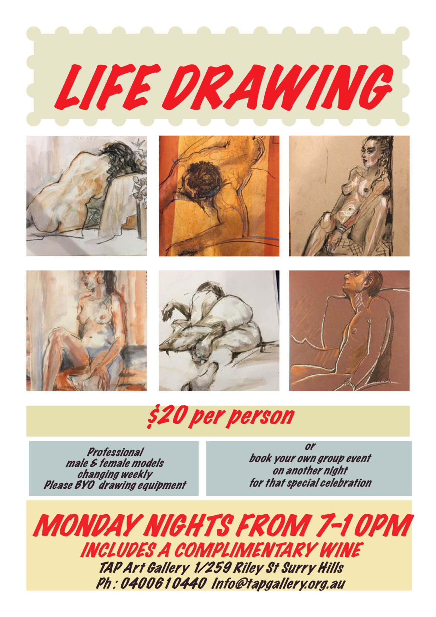 Tap Gallery Gift Vouchers - Life Drawing
