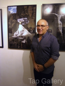 Artist  with his  work
