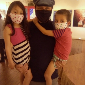 Artist with his kids